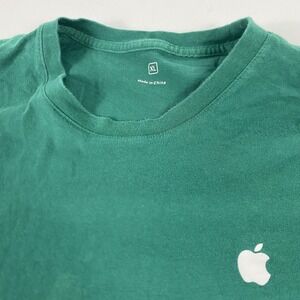 Apple Employee Shirt Mens XL Green Small Logo Graphic Tee Crewneck Tagless